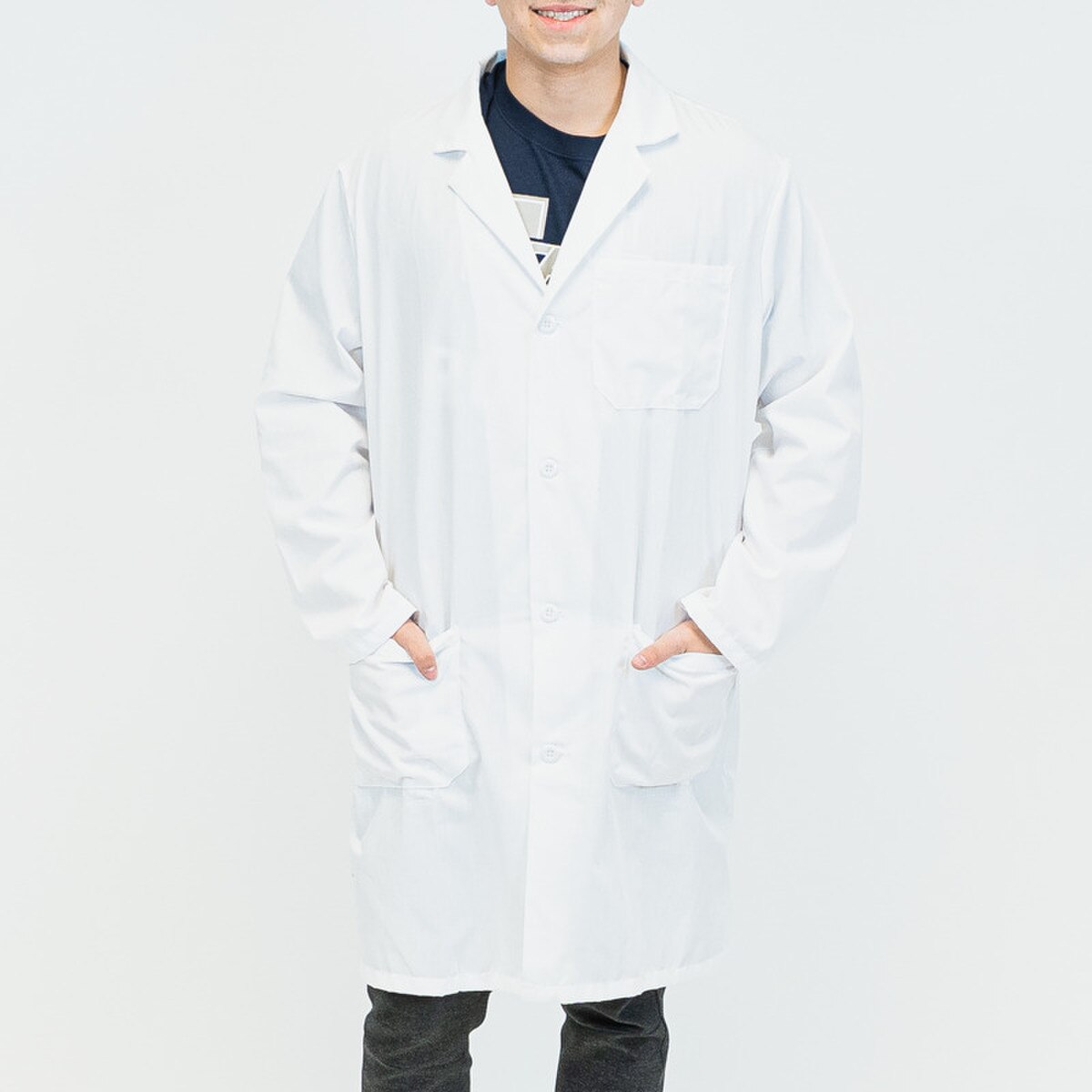 man in adult lab coat